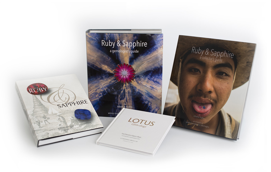Just a few of the books on gems and gem testing that the gemologists at Lotus Gemology have written. A solid publishing record is a good sign of competence in gemology.