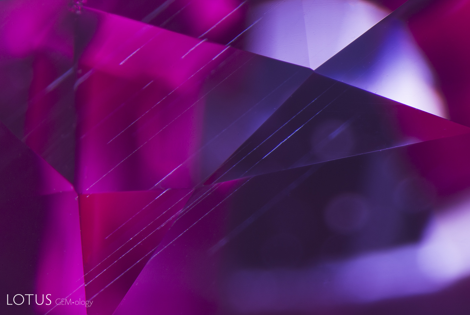 Another common feature in spinel from Mahenge, Tanzania, are this fine needle-like inclusions. These are most easily seen with fiber optic illumination, as shown here. Diffuse fiber optic illumination. Photo: E. Billie Hughes
