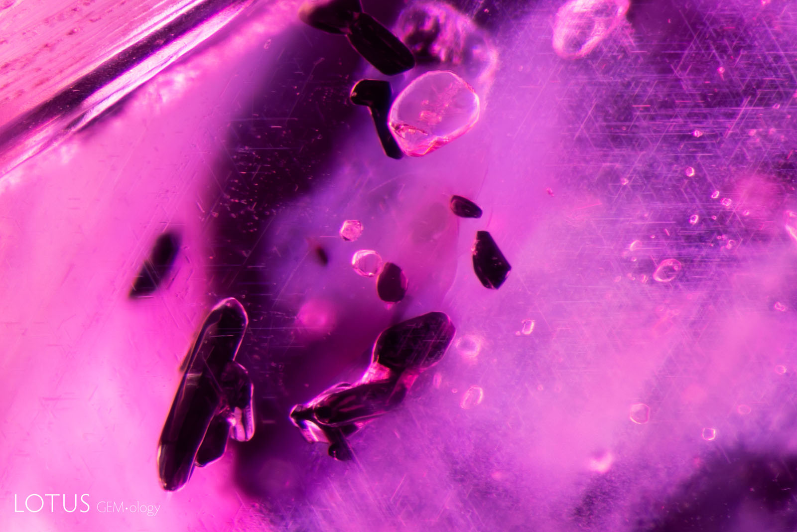 (750°C) Small fissures have begun to form around some of the primary rutile crystals.