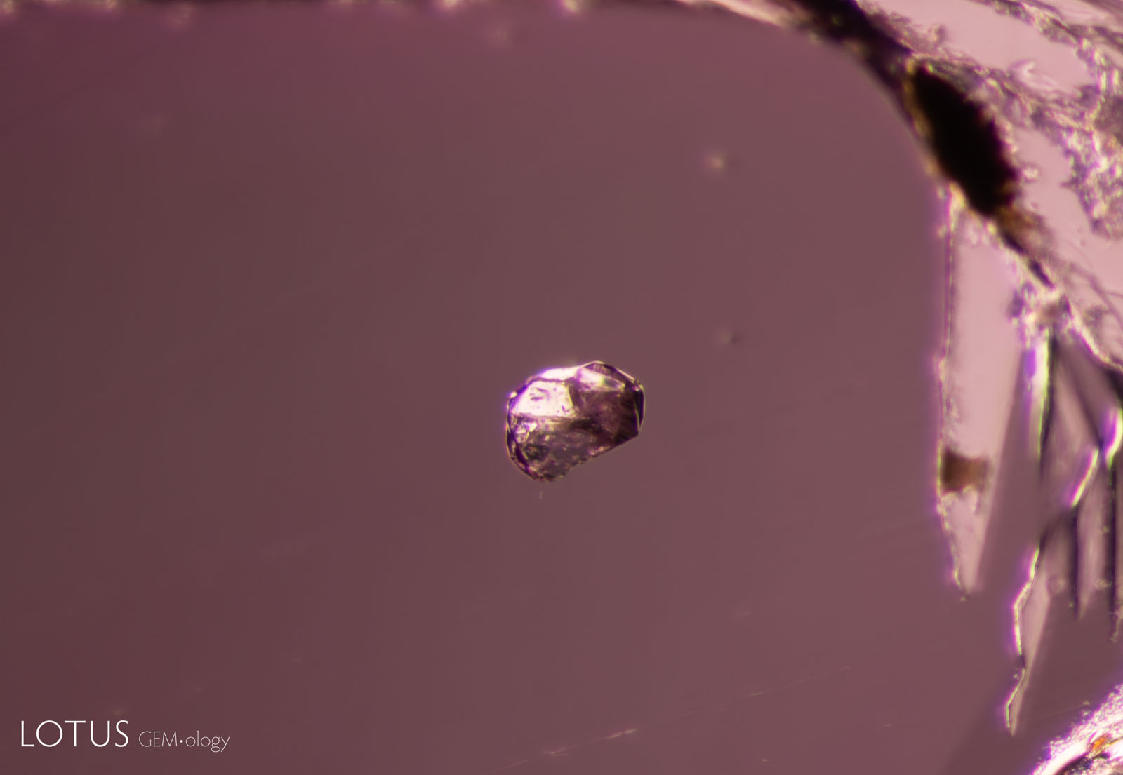 (Unheated) A calcite crystal from sample 40, shown in its untreated state.