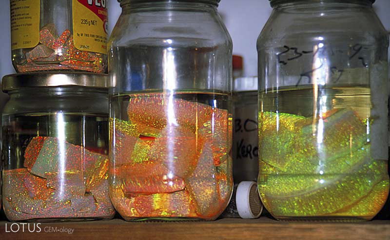 Cram's original experiements resulted in opal quite similar to other synthetic opals
