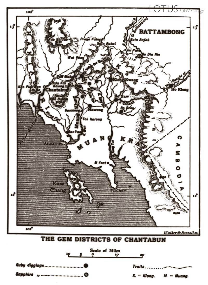 Map of Chantabun (Chanthaburi). From Smyth (1898) Five Years in Siam&mdash;From 1891 to 1896.