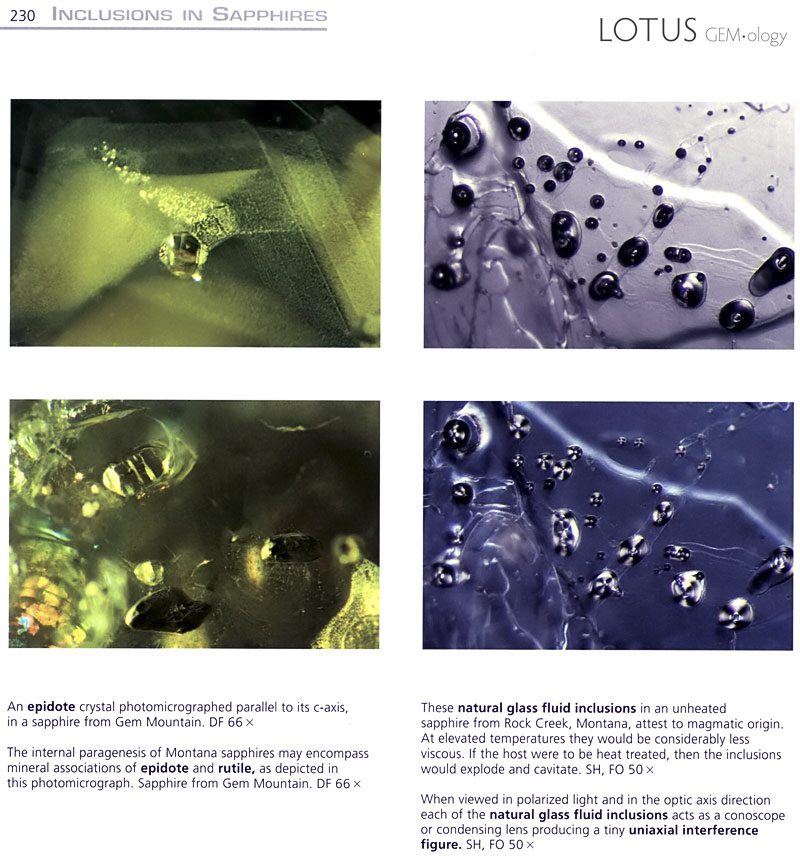 Inclusions in Sapphires Volume 3 of the Photoatlas contains an extensive section on the inclusions in sapphires.