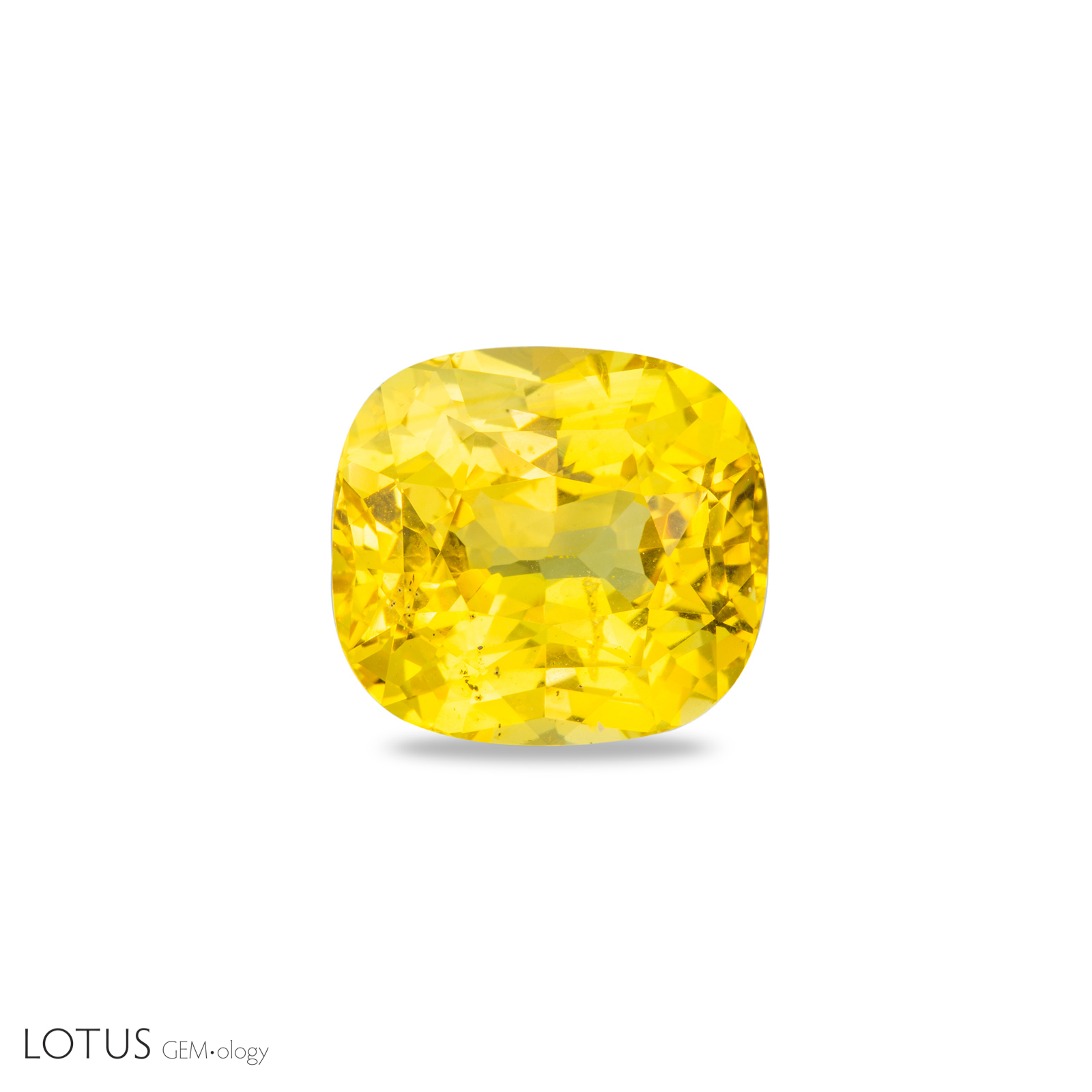 Before a fade test, the unheated sapphire of approximately 18 ct displayed a highly saturated yellow hue (left).