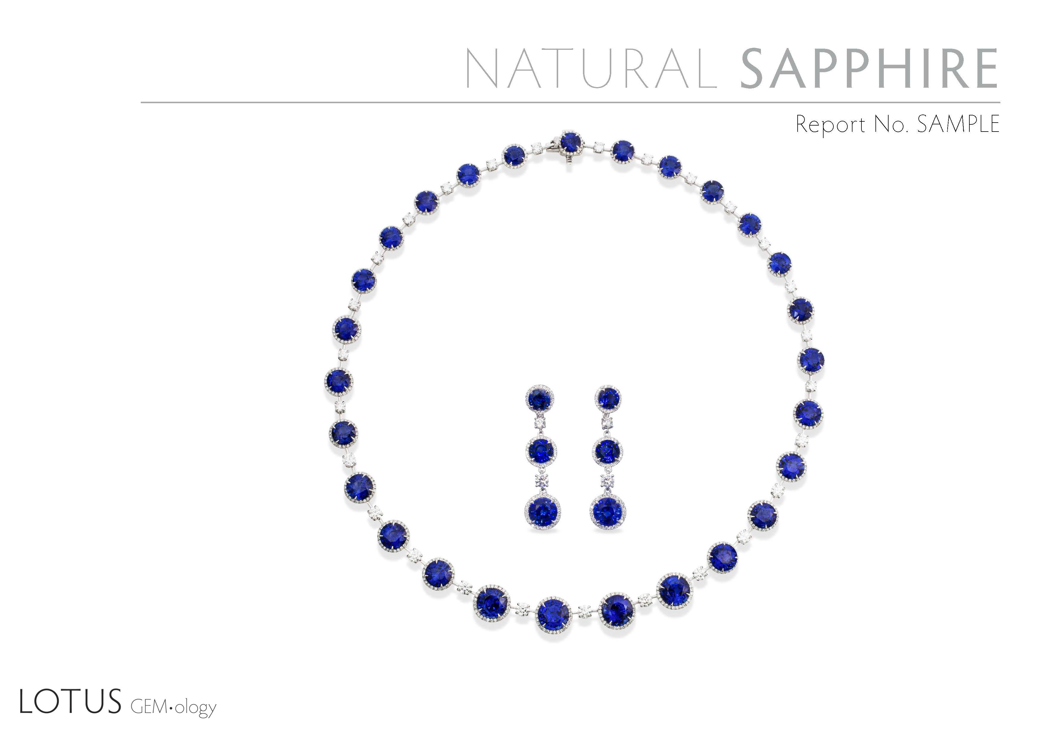 Lotus Gemology hardcover reports can beautifully display matched pairs of suites of stones that have been mounted in jewelry. Contact us directly for a quote.