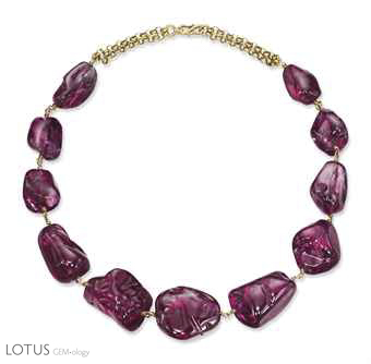 The highest total price ever paid for spinel jewelry was for this Imperial Mughal necklace, which sold in 2011 for a princely US$5,214,348.&nbsp;Image &copy; Christie&rsquo;s