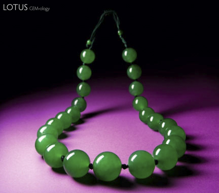 Figure 11.&nbsp;A then record price at auction for jadeite jade was set in 2012 when this necklace sold for US$13 million.  Image &copy; Tiancheng International