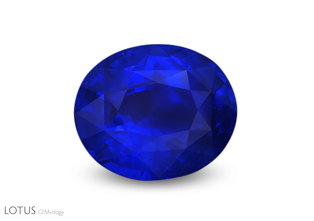 A fine royal blue sapphire from Myanmar's Mogok Stone Tract.