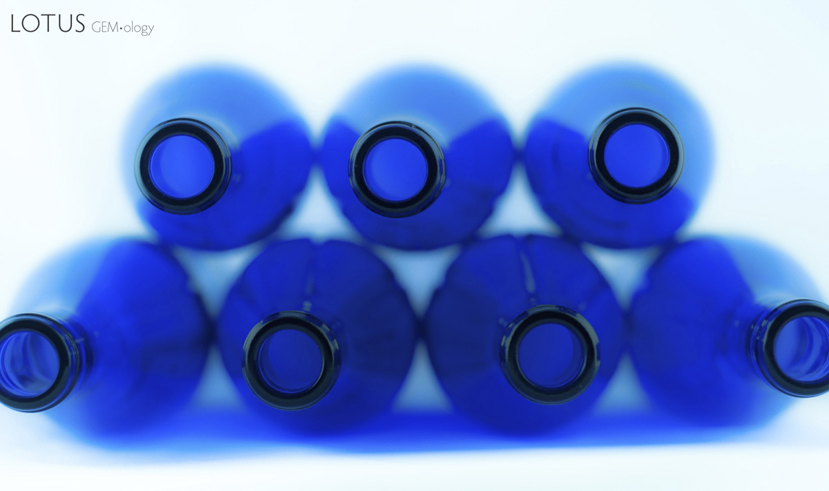 Velvet blue bottles