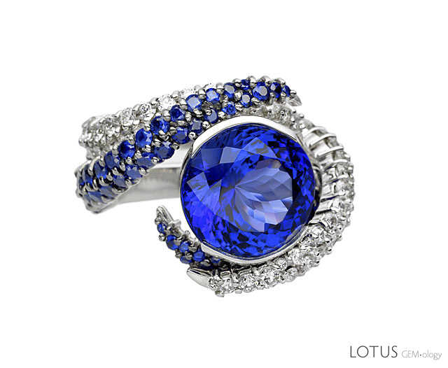 The Tanzanite Foundation, a non-profit started by TanzaniteOne, has spent great effort promoting tanzanite around the world, including sponsoring the creation of exceptional pieces designed by some of the world's finest designers. The above ring was designed by Shaun Leane. Photo: Tanzanite Foundation