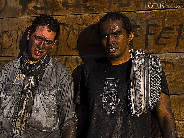 The color of exhaustion. Guillaume Soubiraa and Michael Rogers shortly after emerging from the Merelani labyrinth. Photo: Richard W. Hughes