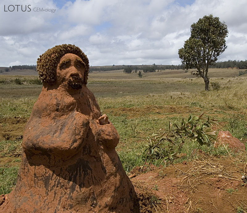 A mysterious clay figure on the road just south of Andilamena. Photo: Richard W. Hughes