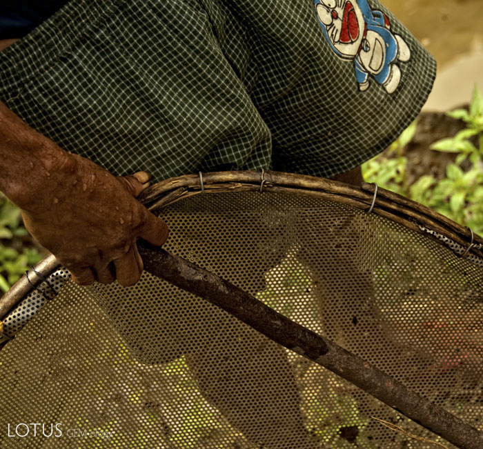 The primitive tools of one of Thailand's last ruby miners. Photo &copy; Richard W. Hughes, April 2009.