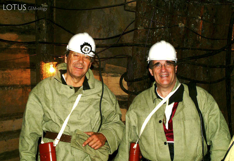 Lotus Gemology Bangkok: Helmut Swarovski and Warren Boyd underground at Malysheva.