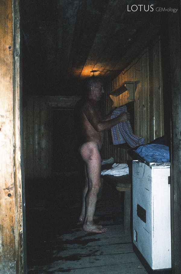 The inside of a Siberian banya
