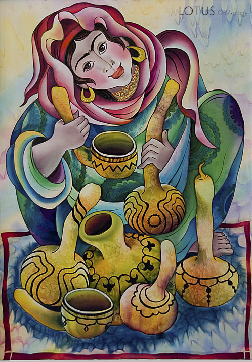 Happiness is&hellip; A flying carpet painting in a Dushanbe gallery. Photo: Richard W. Hughes
