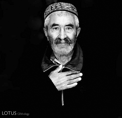 A Wakhi man gives the traditional Tajik greeting. Photo: Richard W. Hughes
